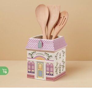 Lenox Spice Village Pink and Cream Utensil Holder